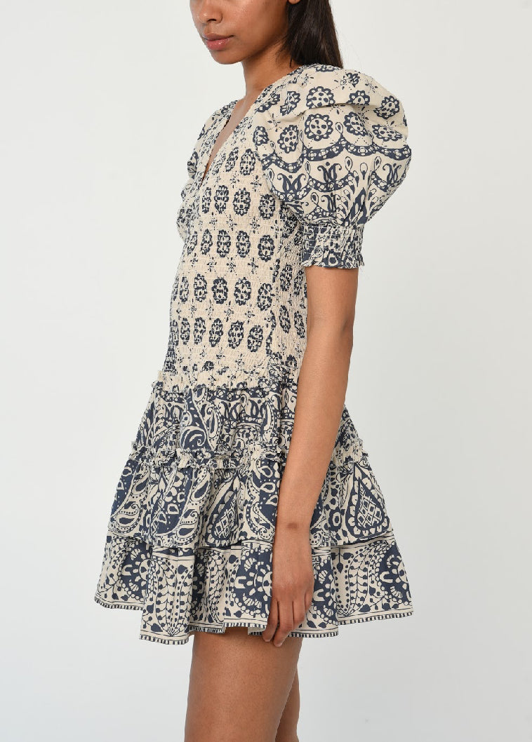 Love The Label Audrey Short Sleeve Dress in Antonina Print