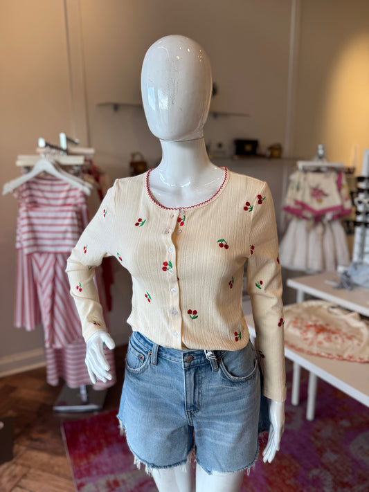 Jacquie The Label Cerise Cardigan in Yellow Red