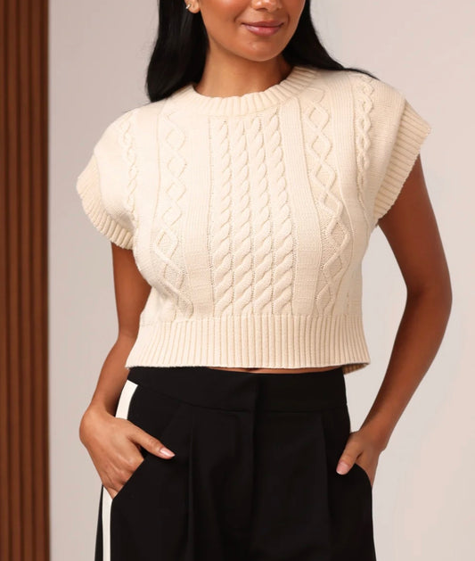 Shore Veronica Sweater Vest in Ivory