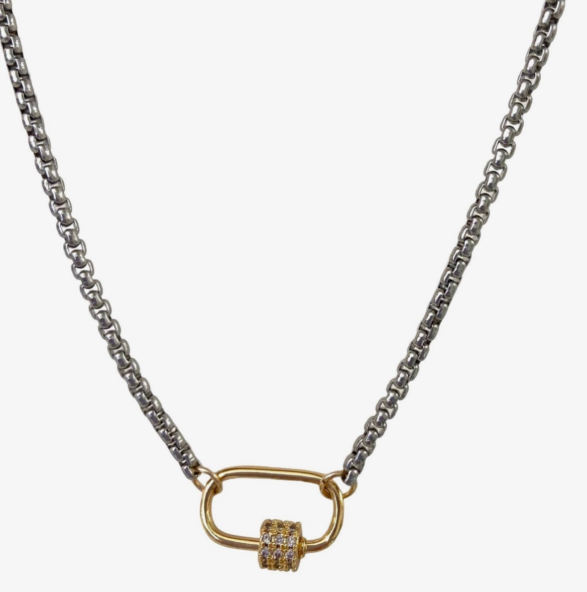 Nora James Mini Sparkle Lock Necklace