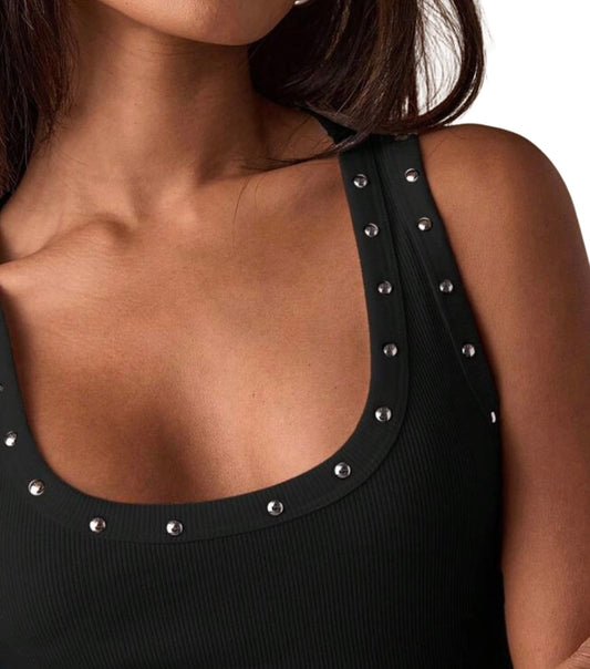 Lola Studded Tank in Black