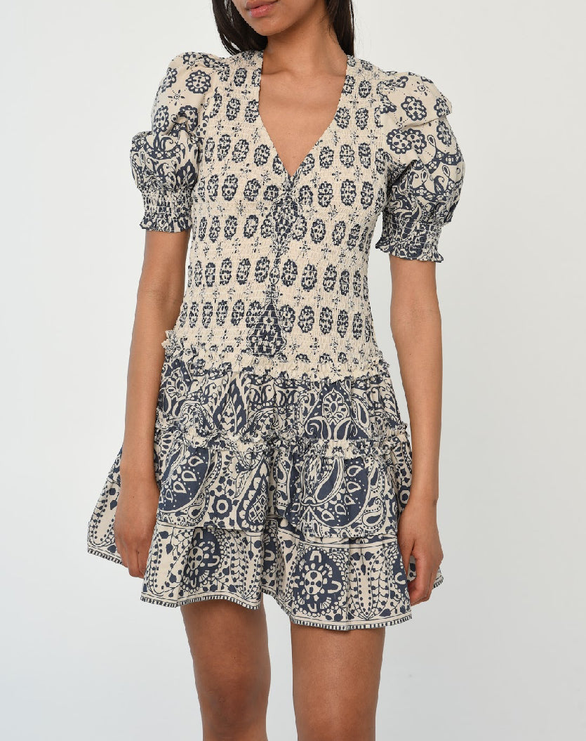 Love The Label Audrey Short Sleeve Dress in Antonina Print