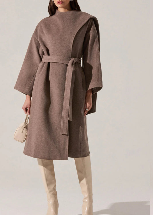 ASTR Elaxi Coat in Taupe Brown