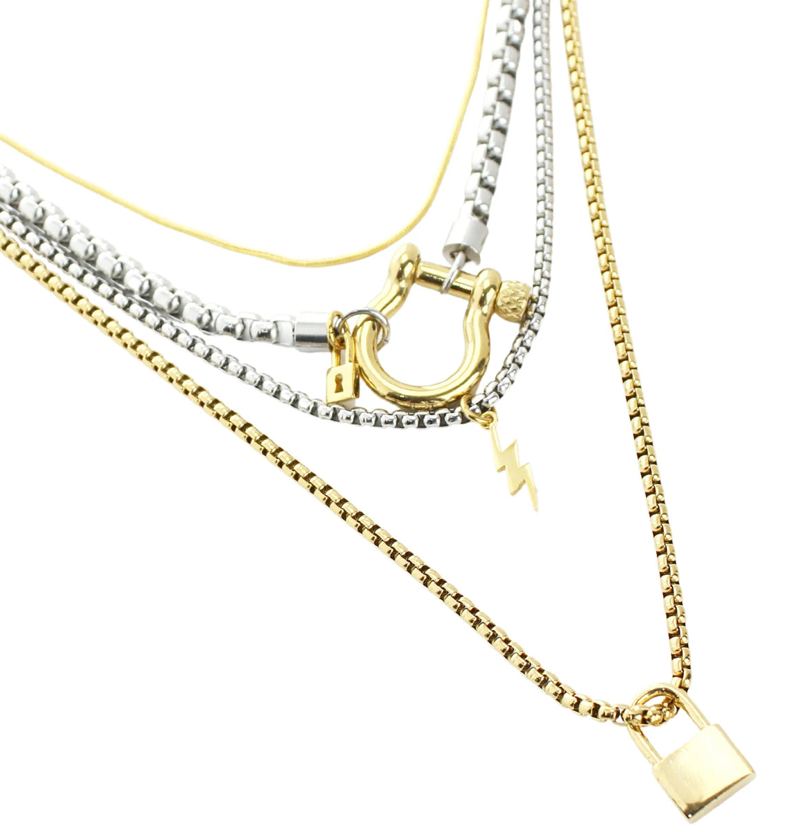 ARTIZAN Herradura Lock Layered Necklace Silver