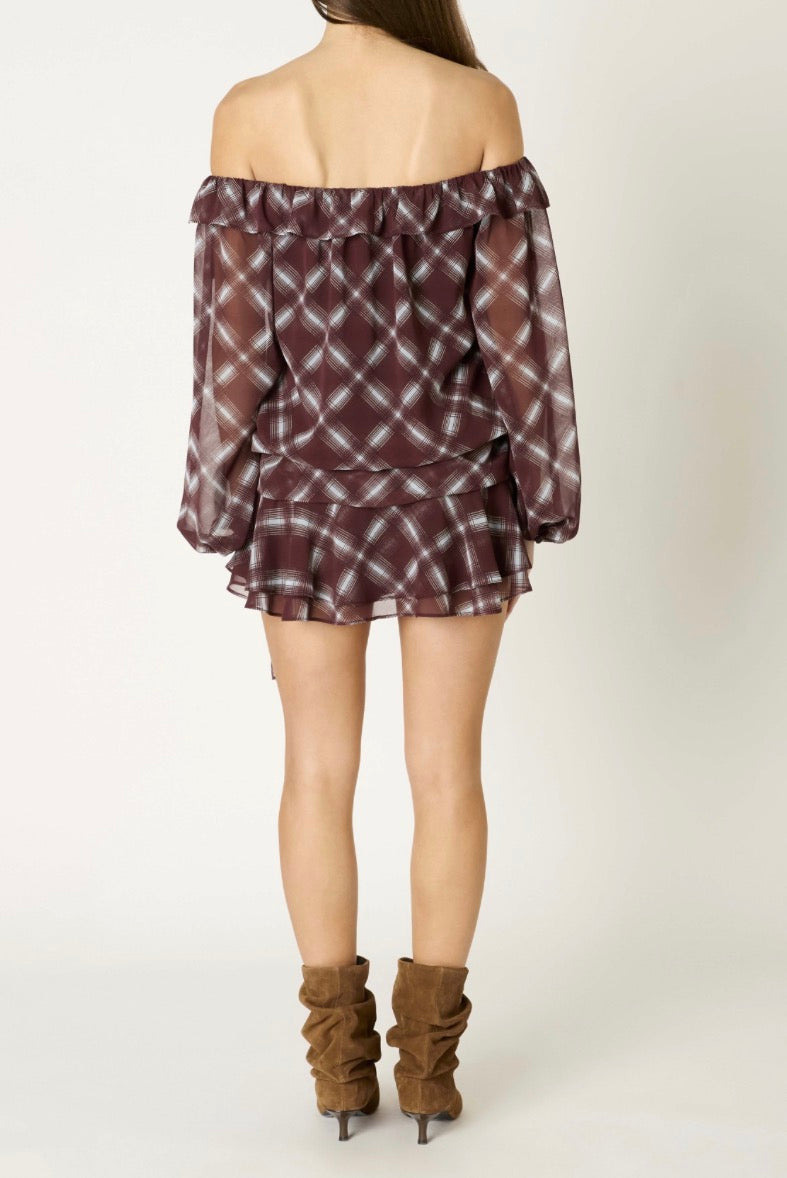 Nia Lucero Top & Encina Skirt Set in Merlot