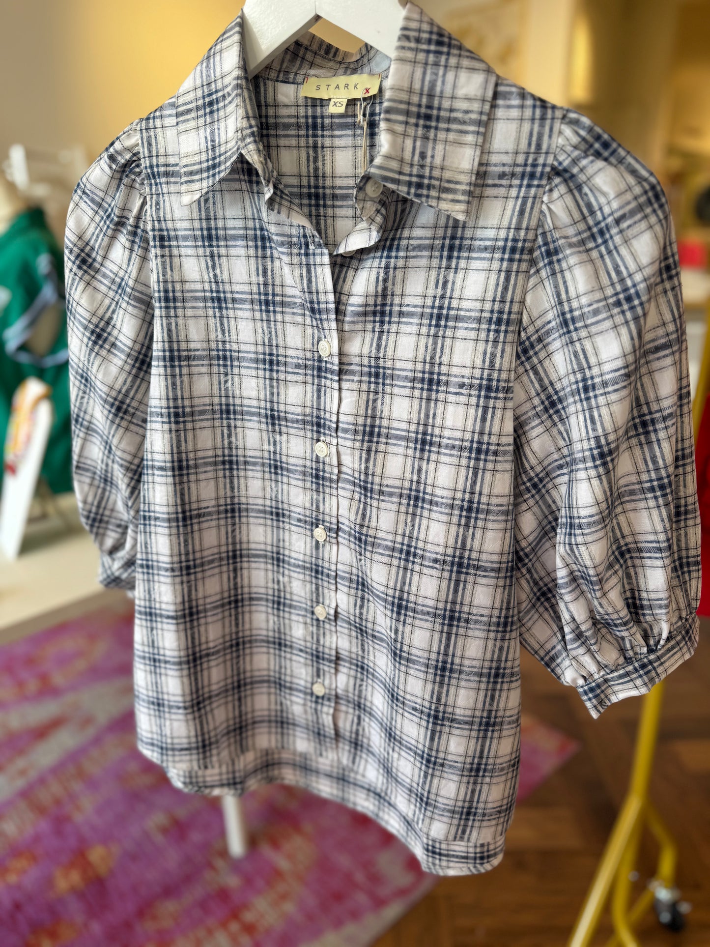 Stark X Tatianna Blouse in Blue Plaid