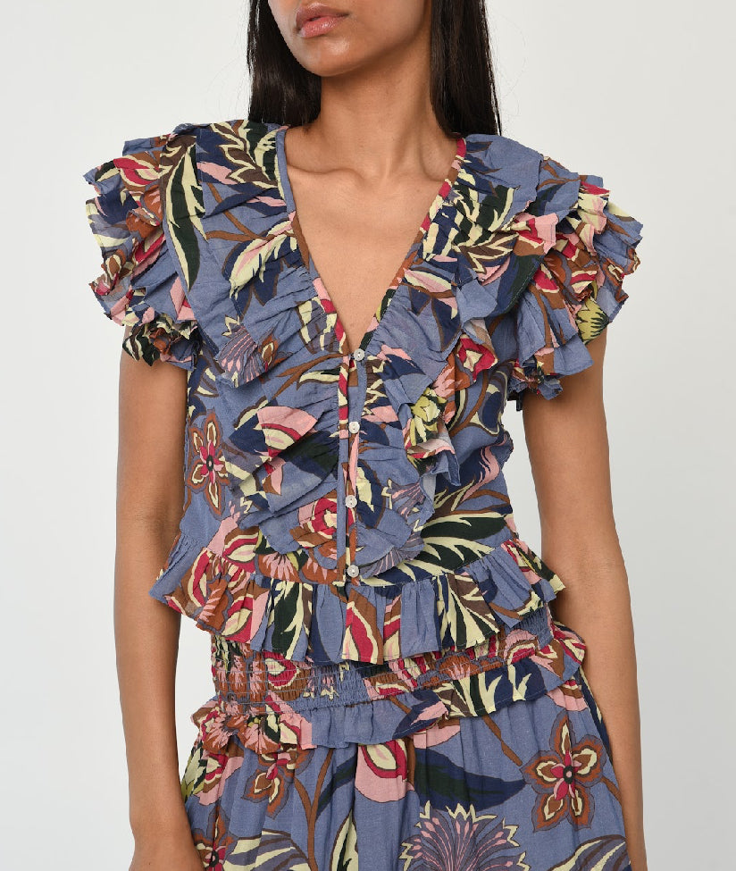 Love The Label Carmella Top in Waltz of Flowers Print