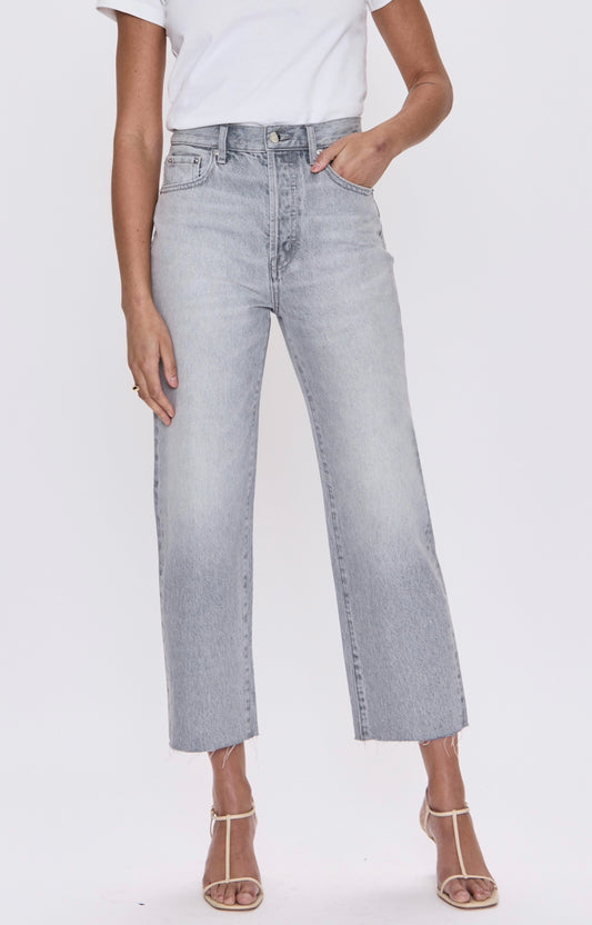 Pistola Cassie Crop Super High Rise Straight Jean in Enigma