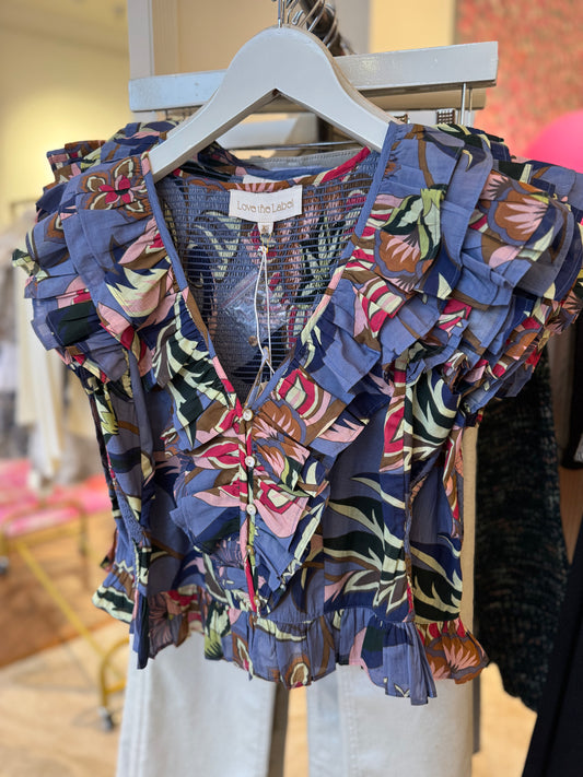 Love The Label Carmella Top in Waltz of Flowers Print