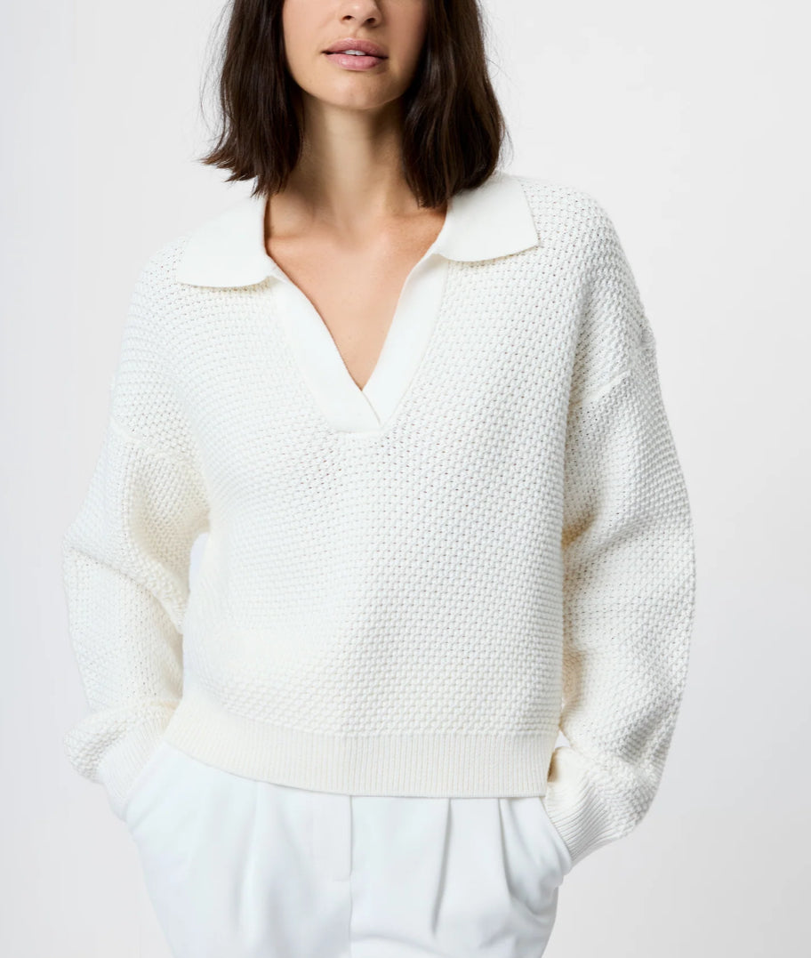 French Connection Remy Cotton Blend Pullover in Summer White