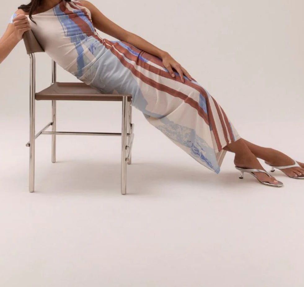 Sovere Hunter Mesh Dress in Blue Spice