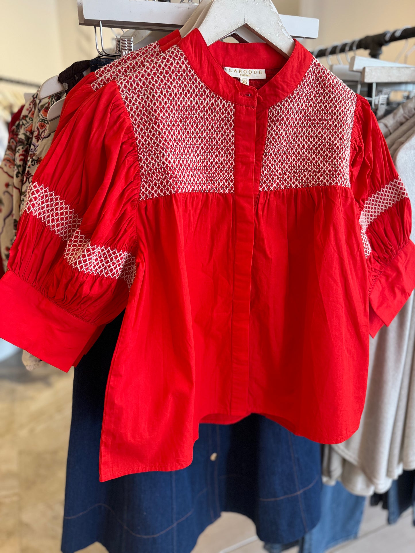 La Roque Sutton Blouse in Red