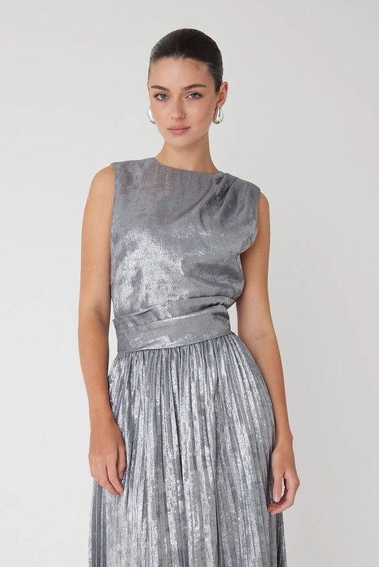 JS71 Pira Top in Metallic Silver