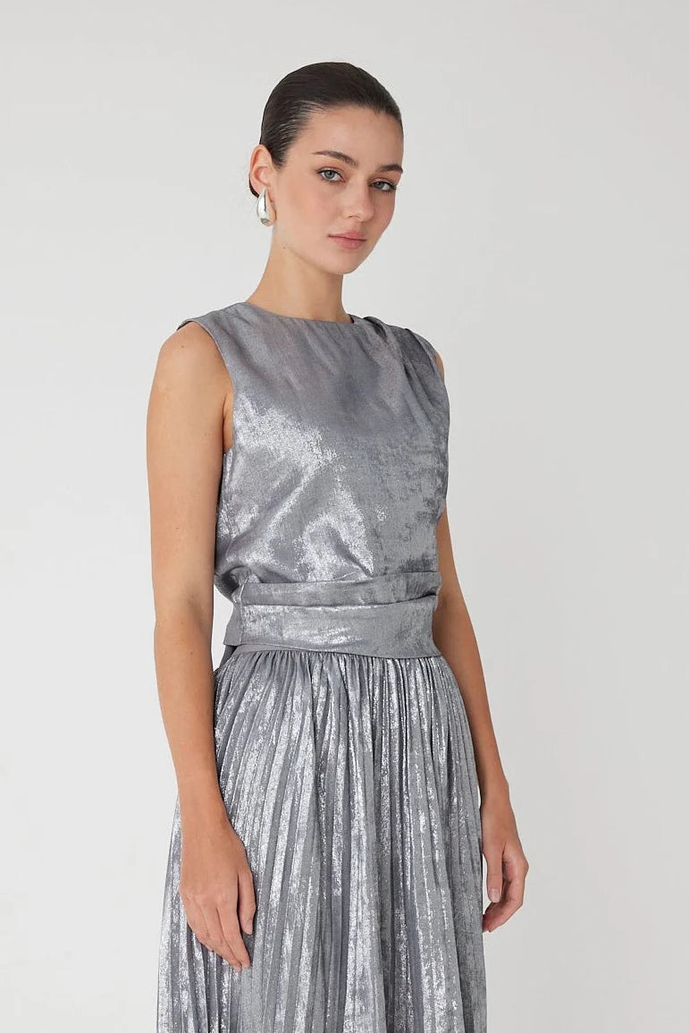 JS71 Pira Top in Metallic Silver