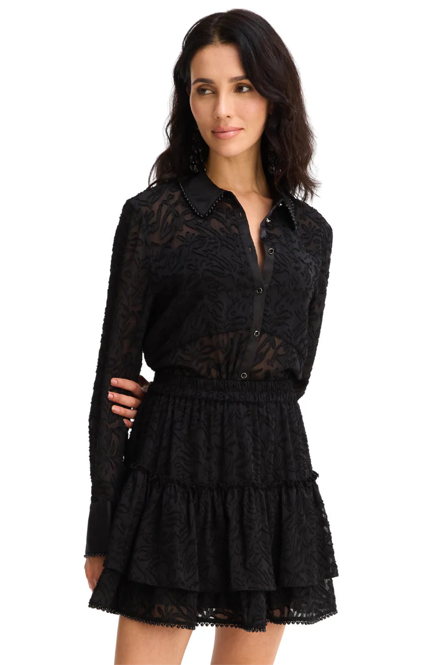 Allison New York Delilah Mini Skirt in Black