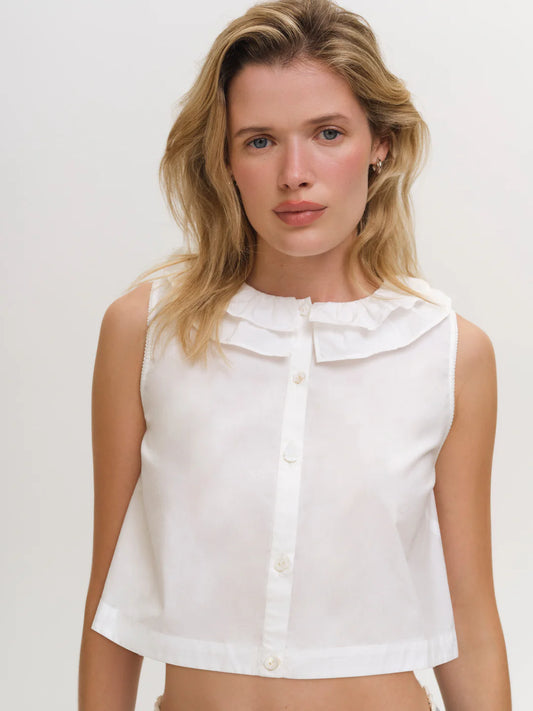 For Love & Lemons Iris Crop Top in Cream