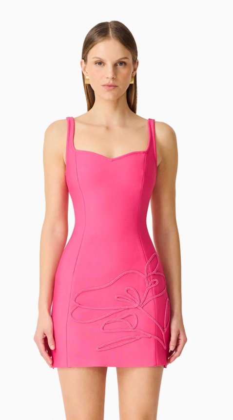 Elliatt Opline Floral Mini Dress in Hot Pink