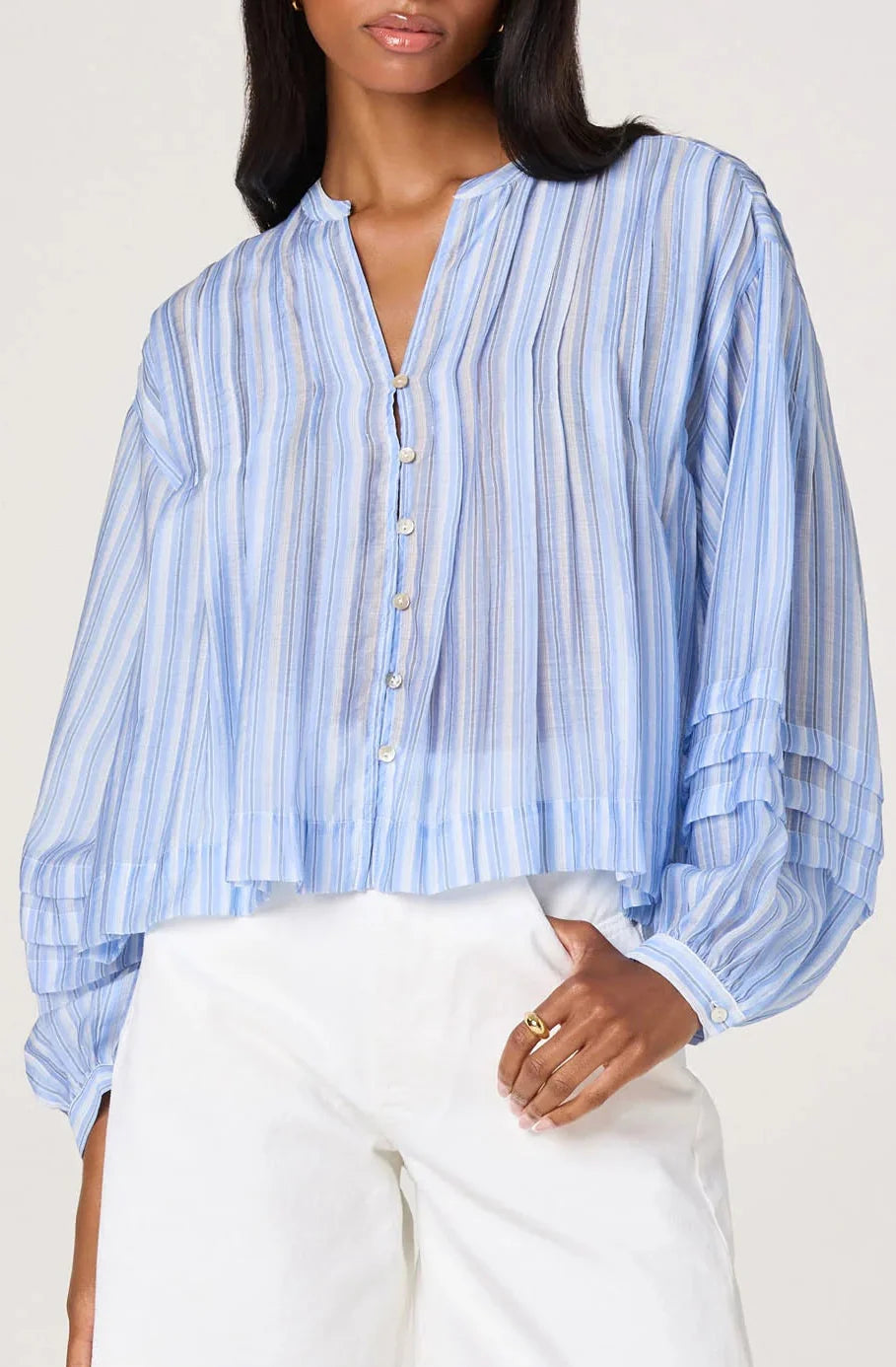 ASTR Ericka Top in Blue Stripe