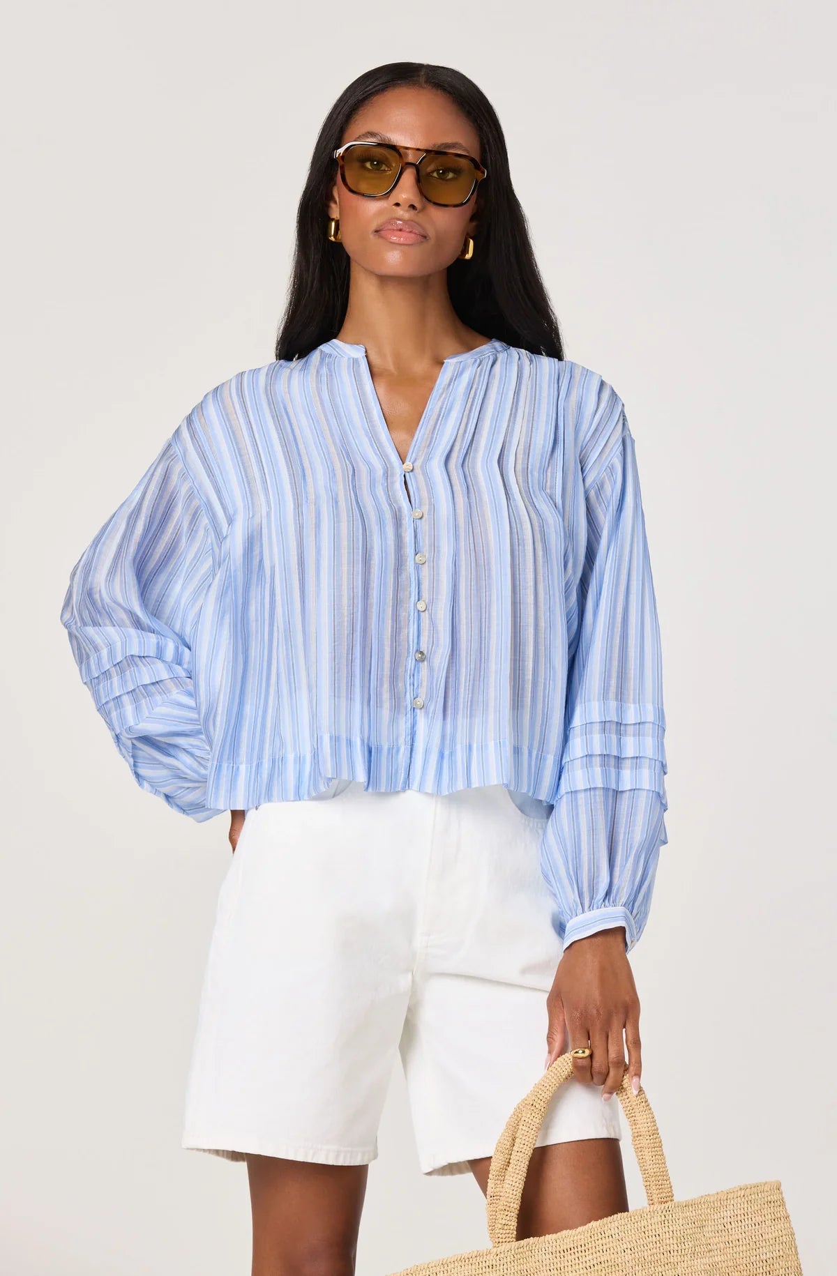 ASTR Ericka Top in Blue Stripe