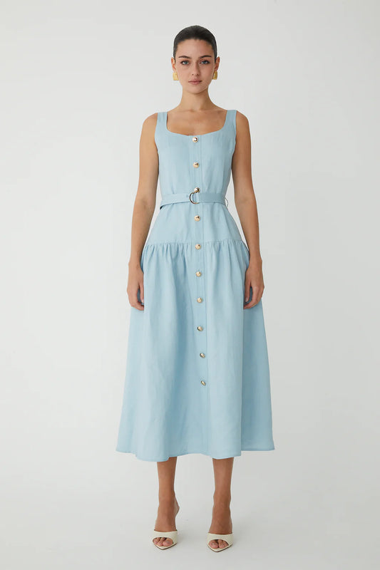 JS71 Callan Midi Dress in Sky Blue