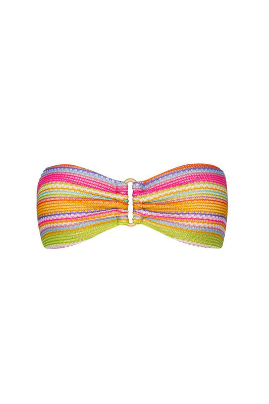 PQ Swim Detail Bandeau Top in Rainbow