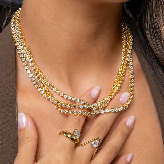 Bracha Mali Tennis Necklace in Crystal