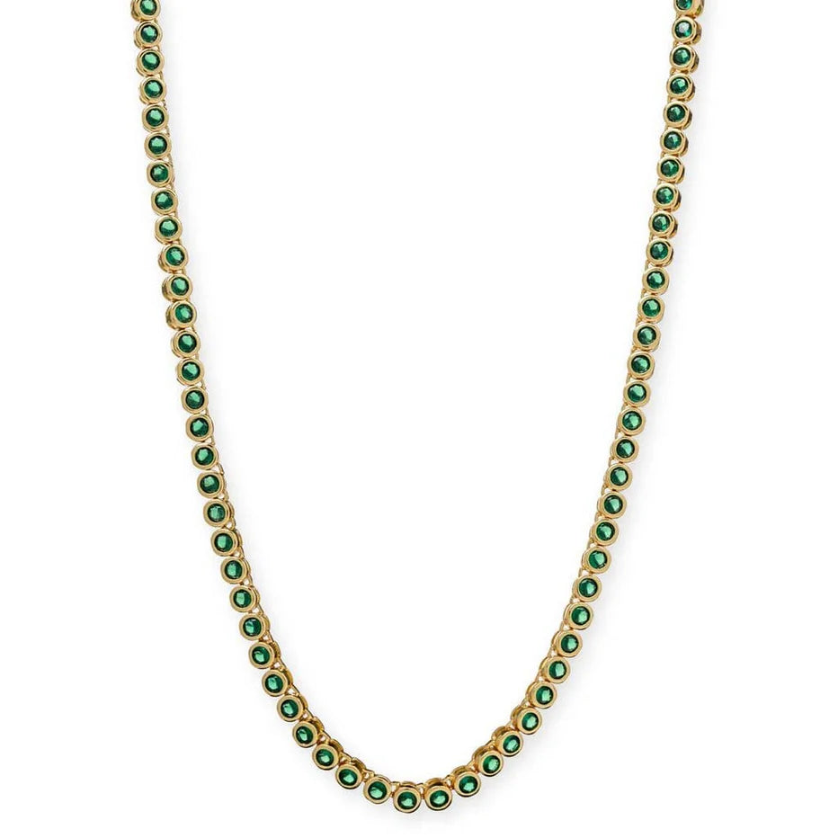 Bracha Mali Tennis Necklace in Emerald