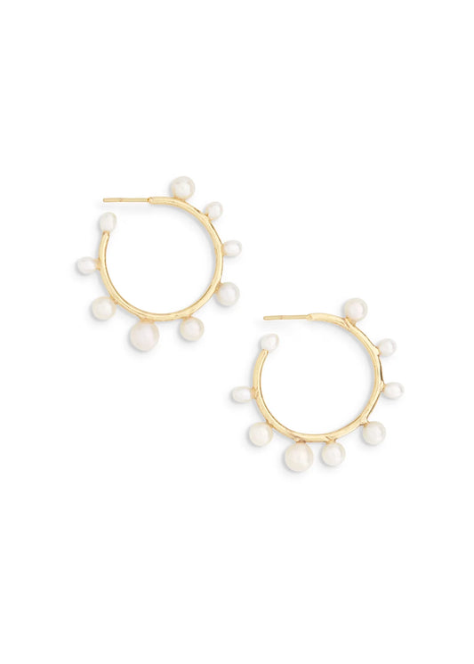 Ever Alice Pearl Hoops Medium