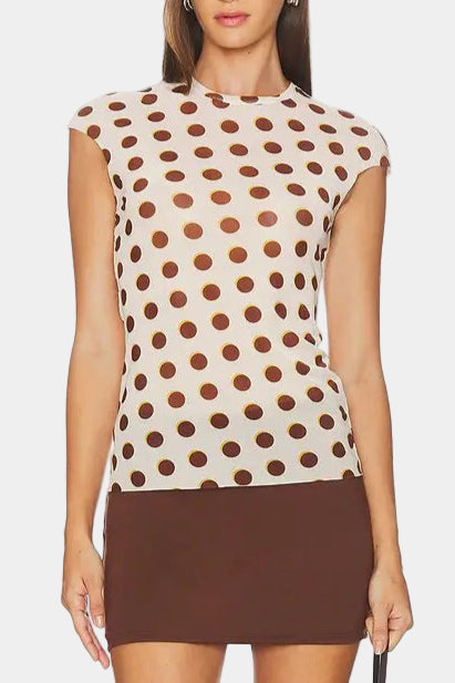 PREORDER AFRM Nina Top in Gold Halo Dot