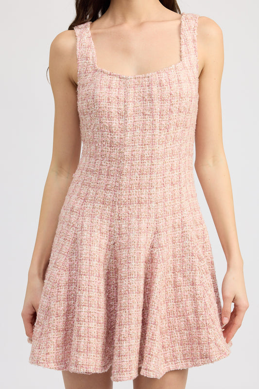 En Saison Tessa Tweed Flare Mini Dress