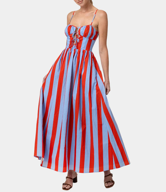 Line & Dot Primo Dress in Blue Multi