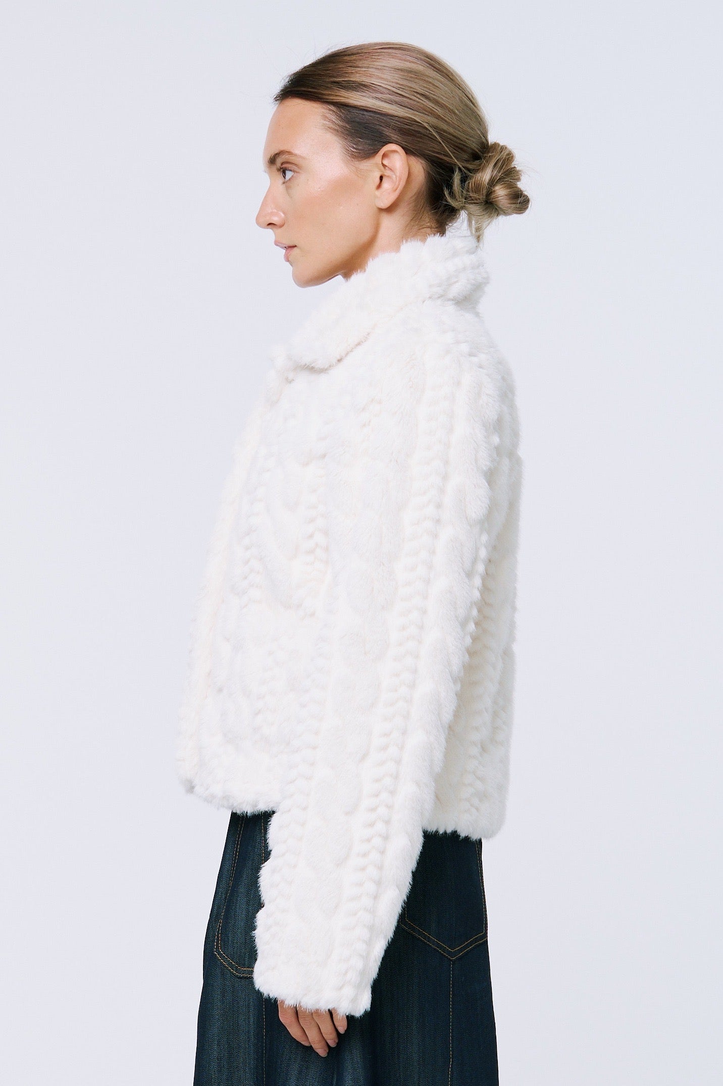 Ciebon Irini Cable Fur Jacket