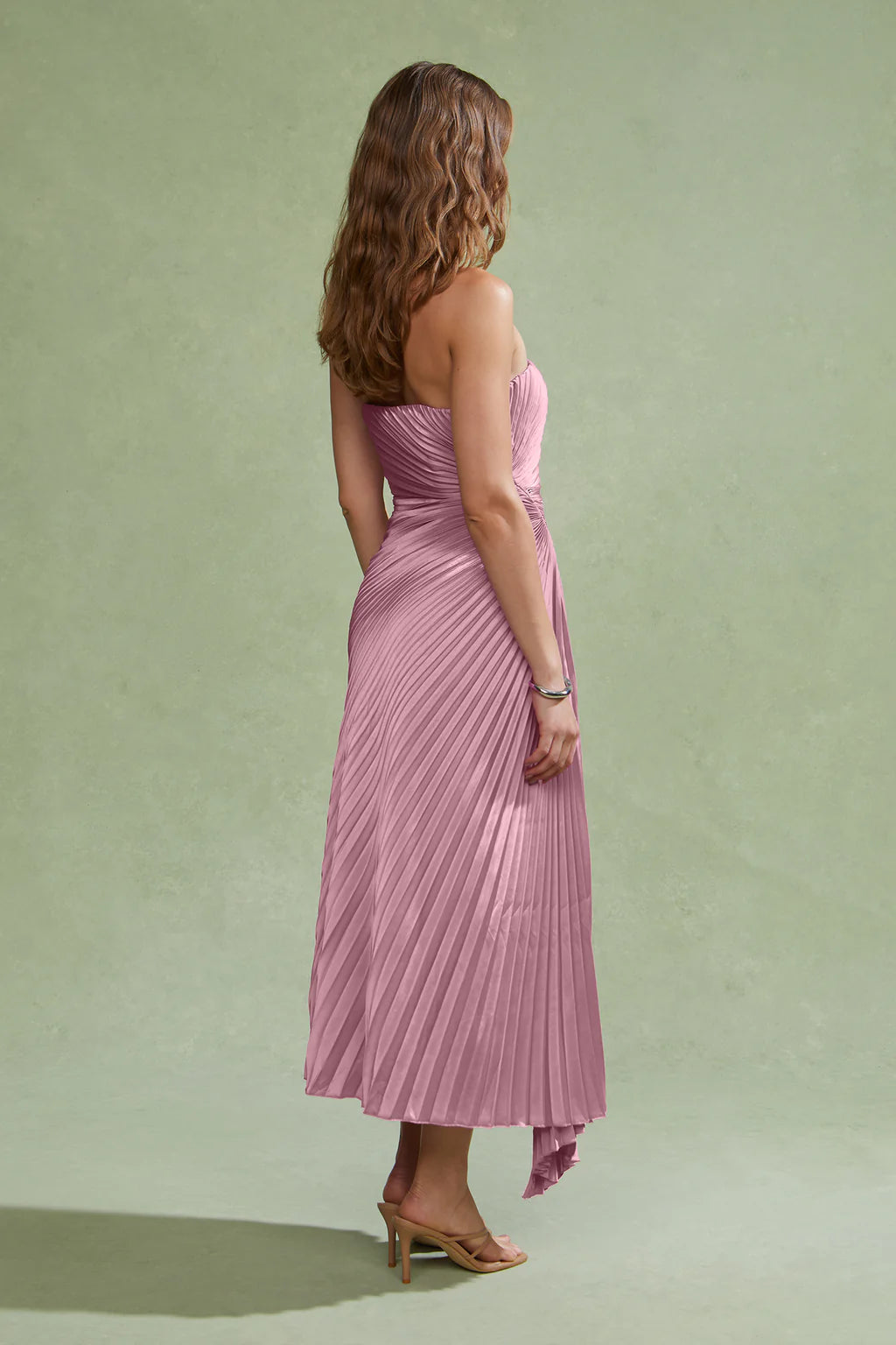 Amur Everyn Pleated Gown in Pink Clay