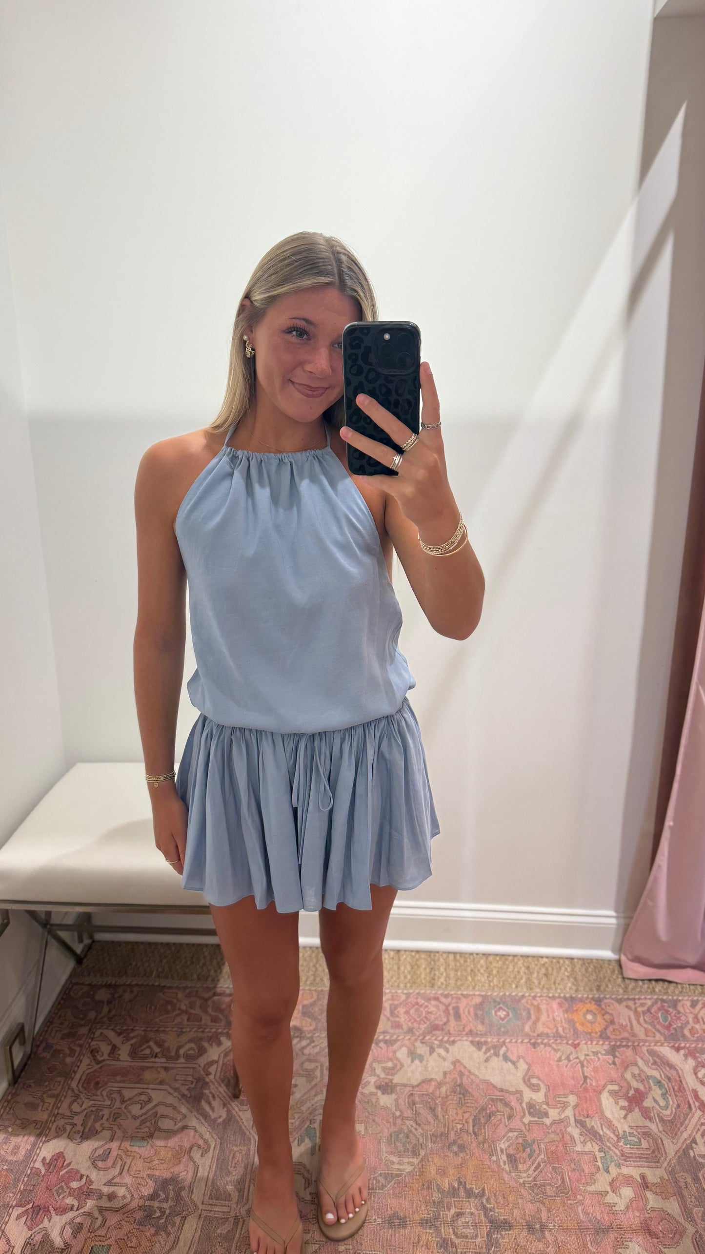 Nia Alegria Dress in Slate Blue