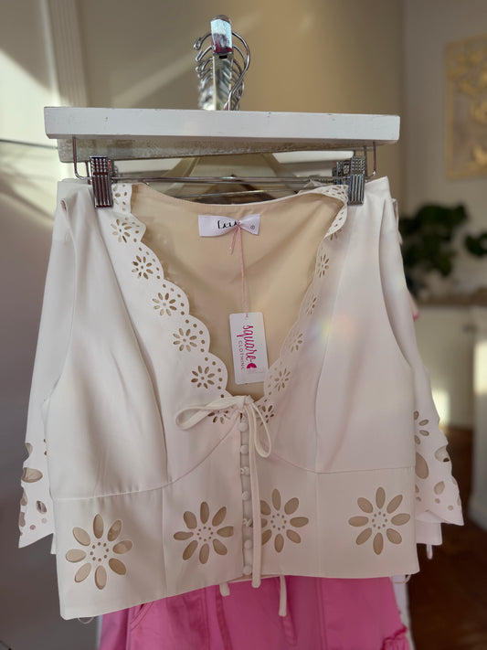 Sophie Top & Skirt Set in White