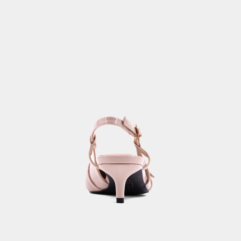 Nadja Slingback Kitten Heel in Nude Patent