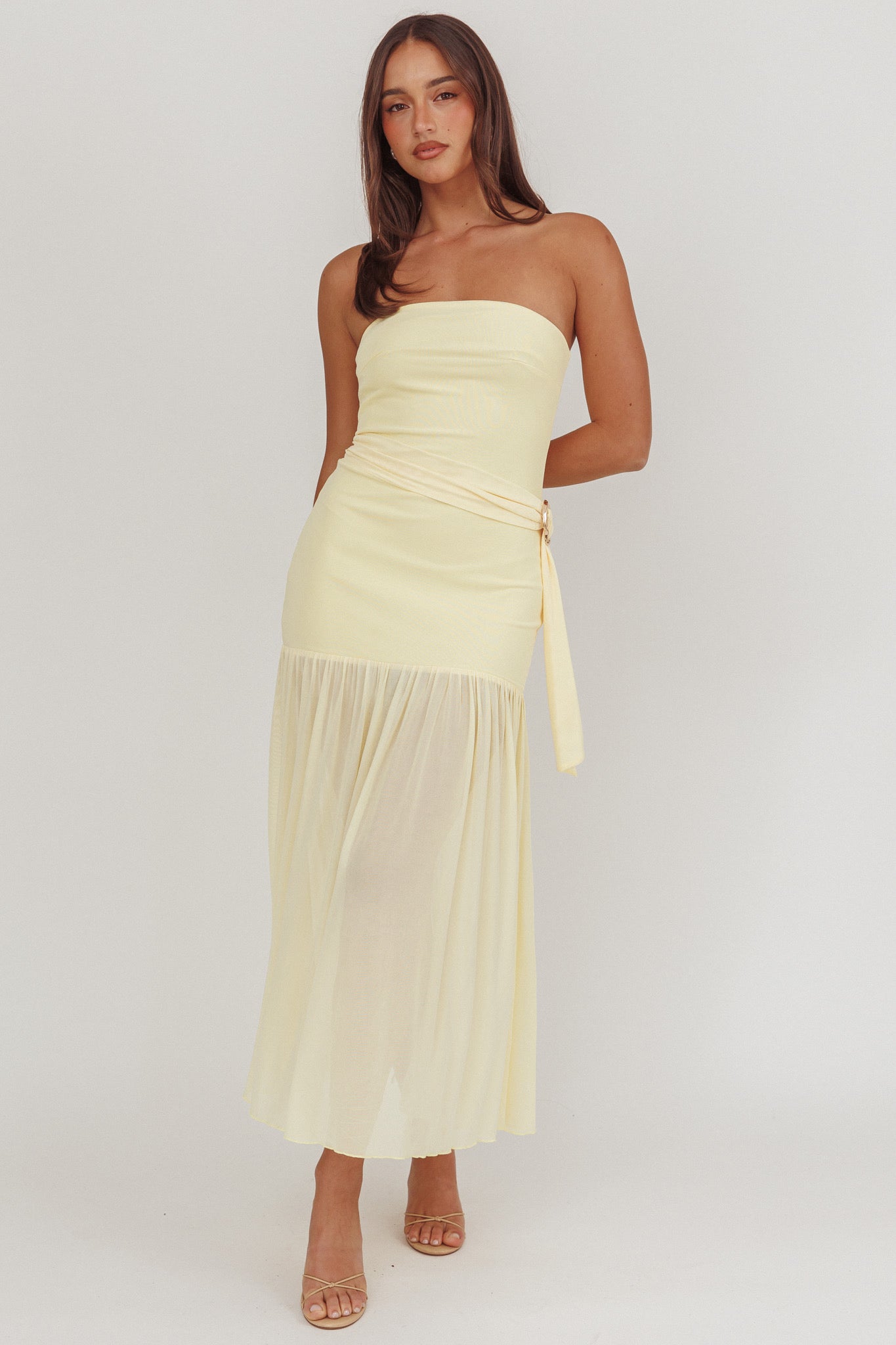 Hudson Strapless Maxi Dress in Butter