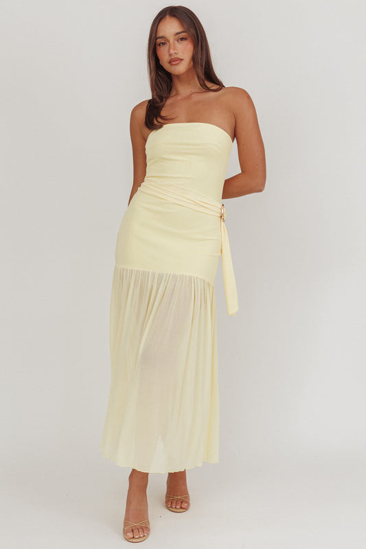 Hudson Strapless Maxi Dress in Butter