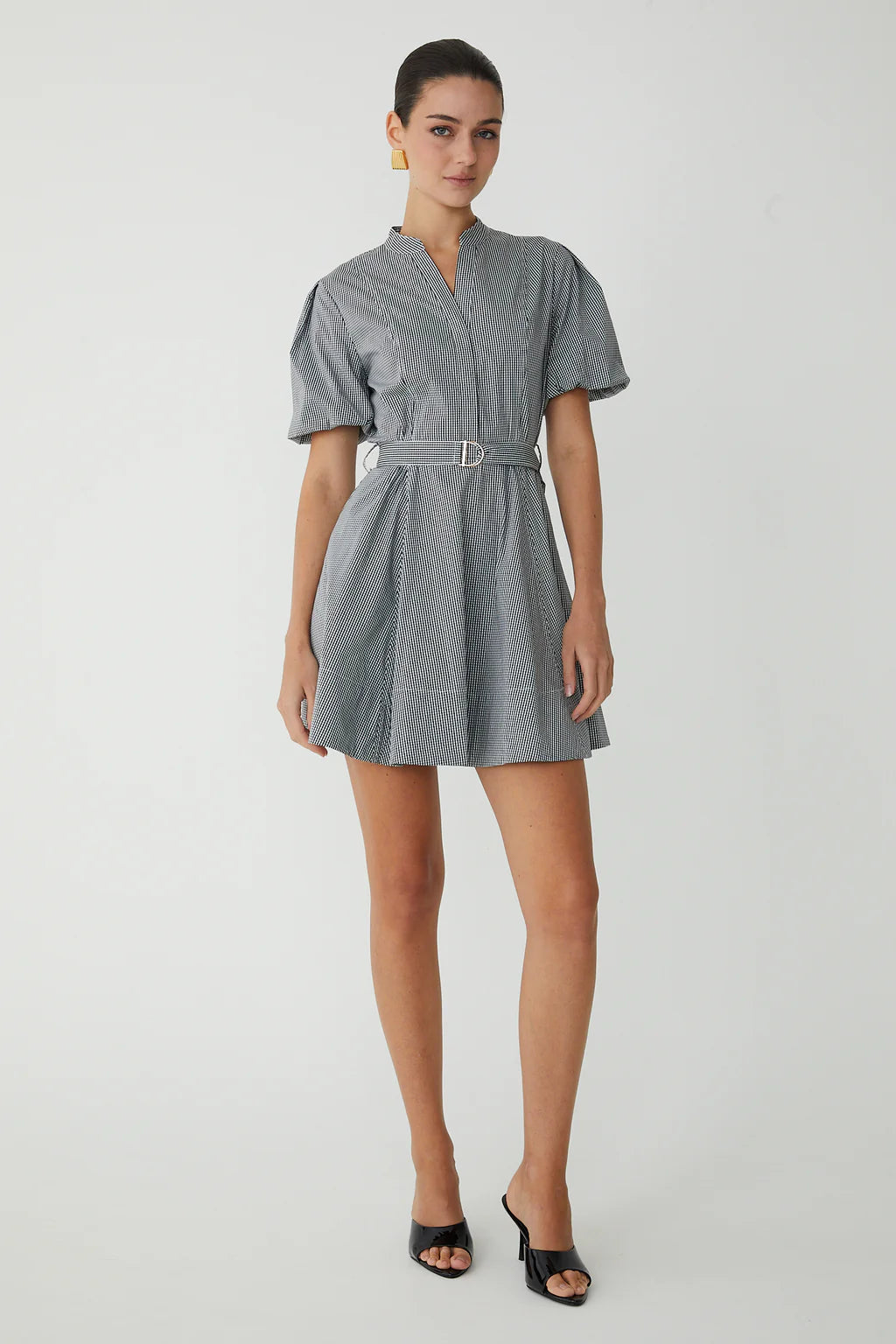 JS71 Hoban Mini Dress in Black Check