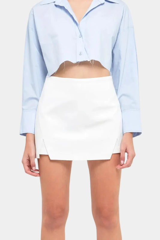Betsy Cut Out Mini Skort in White