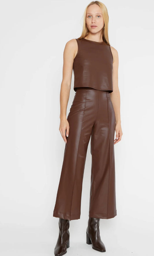 Ripley Rader Vegan Leather Straight Leg Cropped Pant