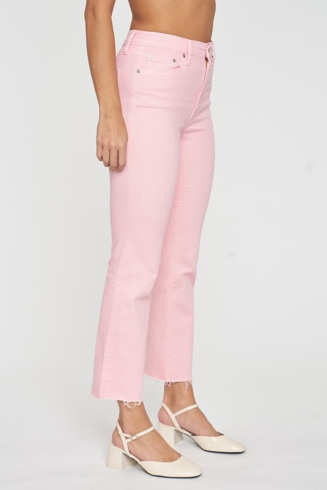 Daze Shy Girl Crop Flare Jean in Blushing