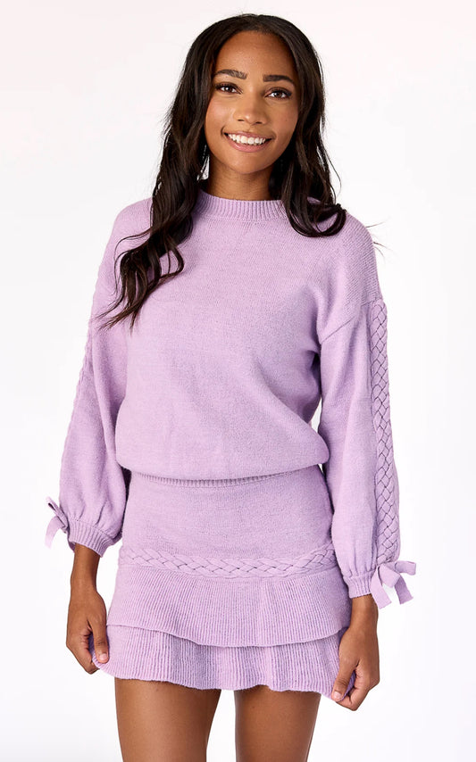 Cake For Dinner Bennie Braided Sweater in Lilac