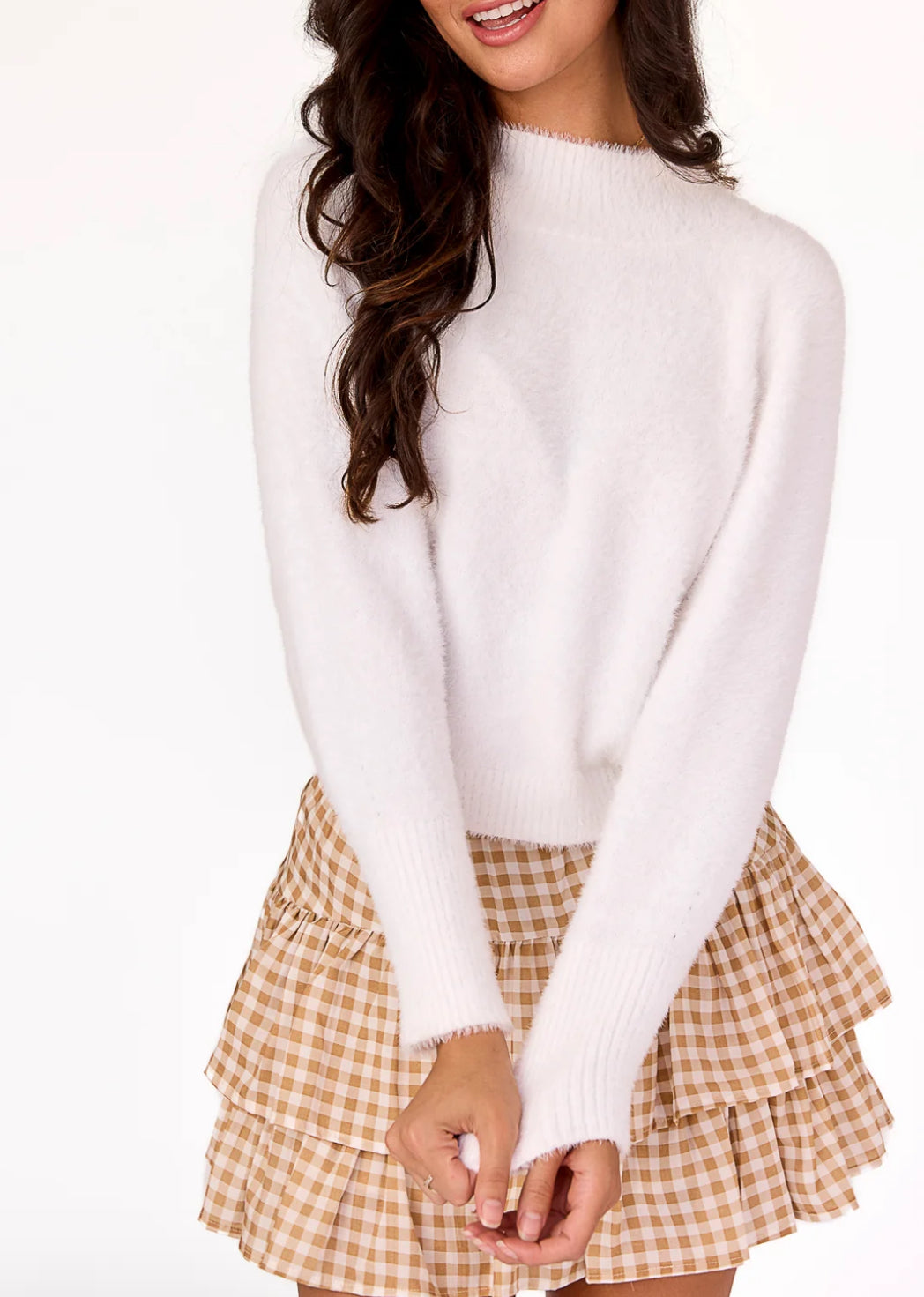 Cake For Dinner Lexi Turtleneck Sweater in White