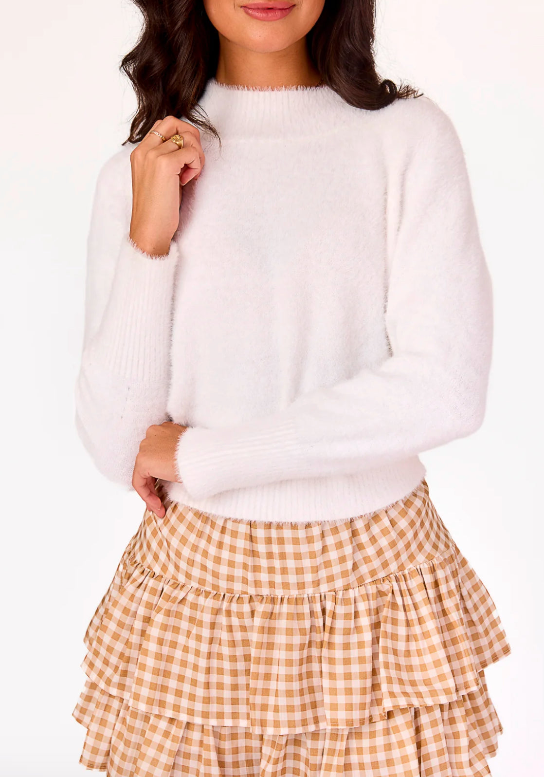 Cake For Dinner Lexi Turtleneck Sweater in White