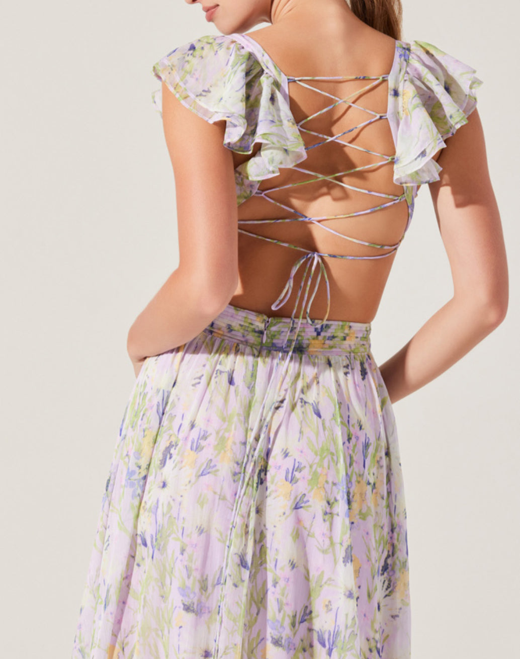 ASTR Primrose Dress in Lavender Multi Floral