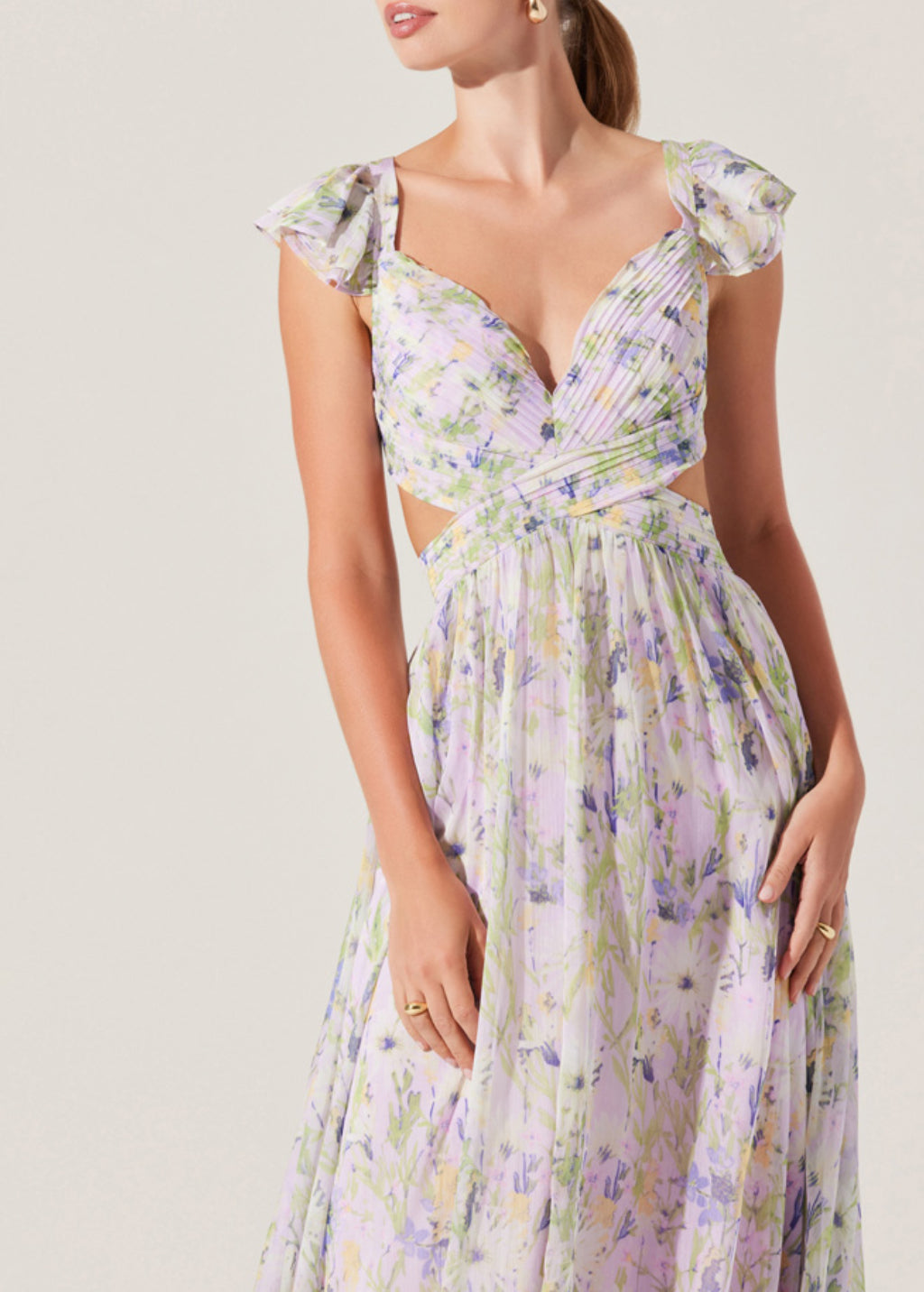 ASTR Primrose Dress in Lavender Multi Floral