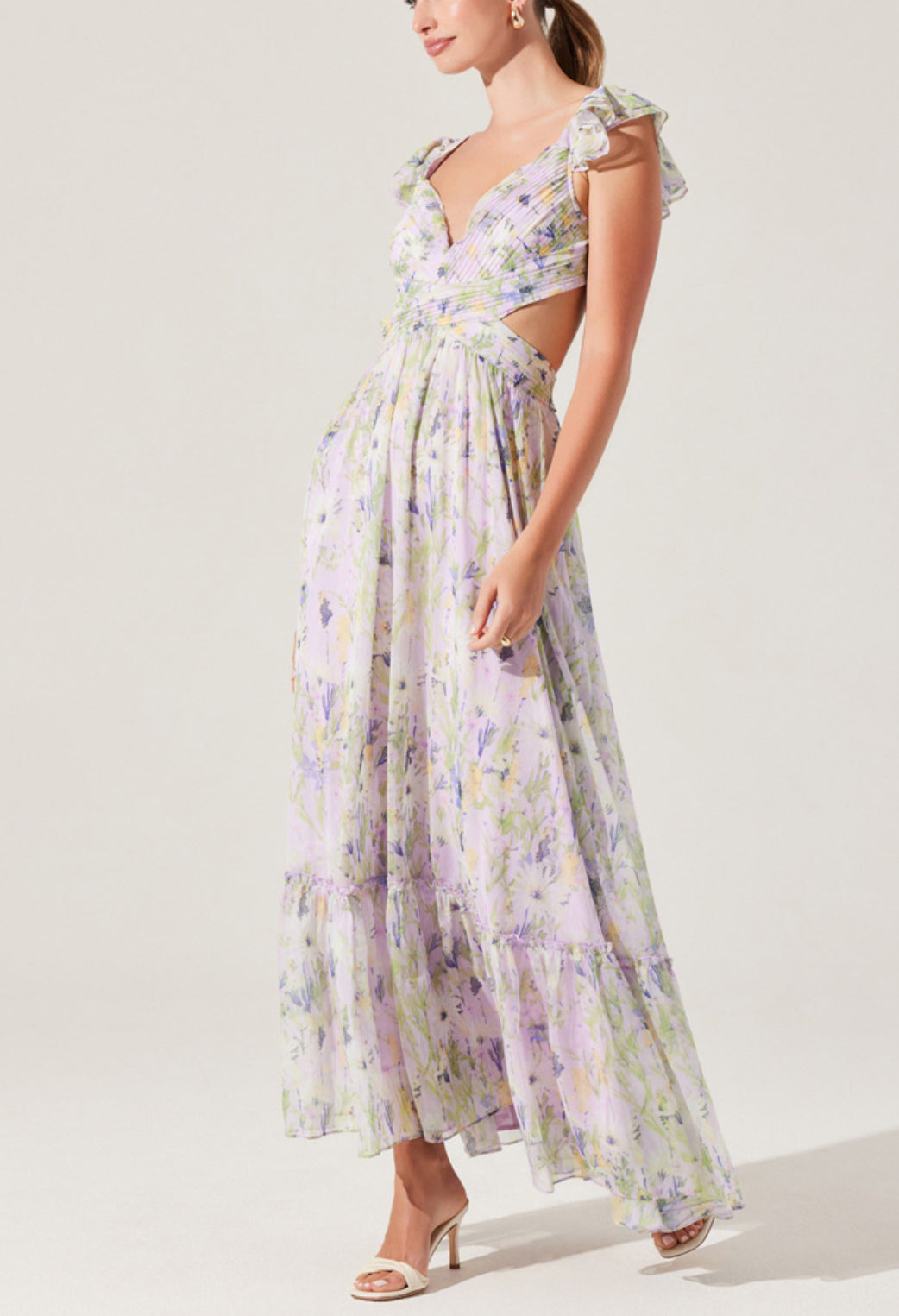 ASTR Primrose Dress in Lavender Multi Floral