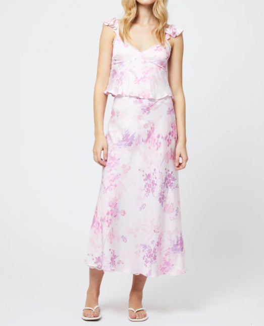 French Connection Elyria Oona Satin Midi Skirt