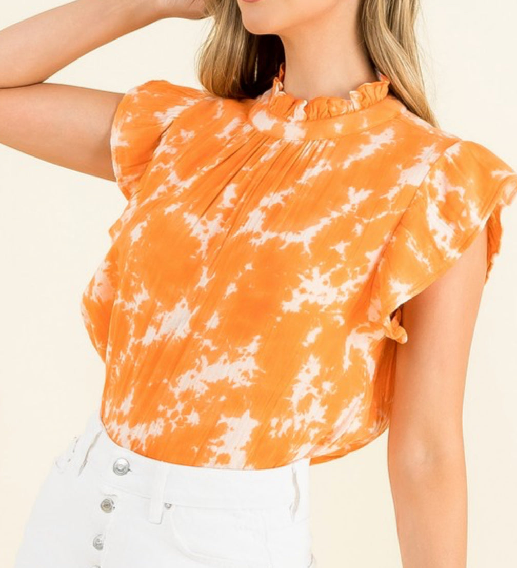 Knox Tie Dye Ruffle Blouse